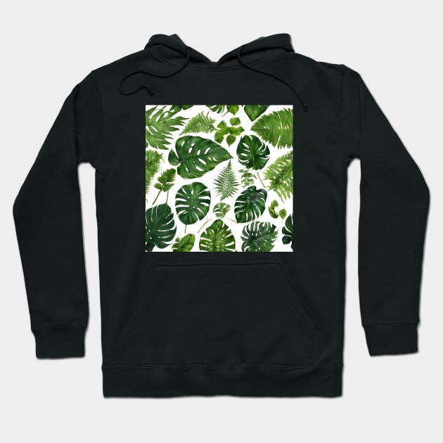 Tropical Plant Leaves Hoodie by Doodle and Things